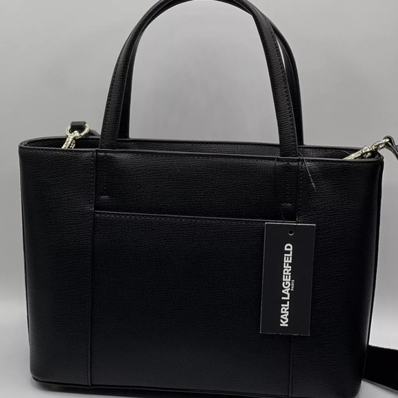 🔹️Karl Lagerfeld 🔹️Maybelle Satchel Crossbody Medium Black IKONS… - Picture 3 of 6